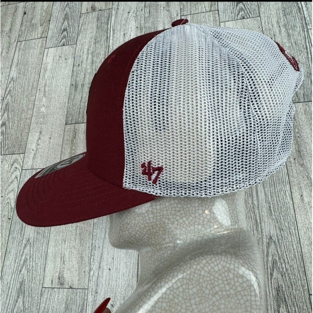 Alabama Hat‎ Cap Crimson Tide '47 Brand Trucker Razor Red Mesh Snapback OSFA NEW - Picture 2 of 5